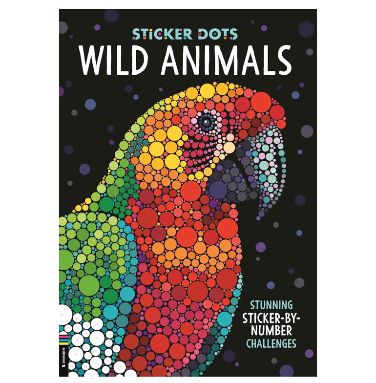 חוברת צביעה במדבקות תוכי STICKER DOTS WILD ANIMALS