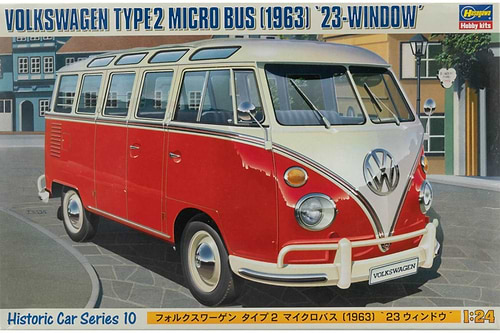 ערכת הרכבה מכונית VOLKSWAGEN TYPE2 MICRO BUS 1963 HASEGAWA 