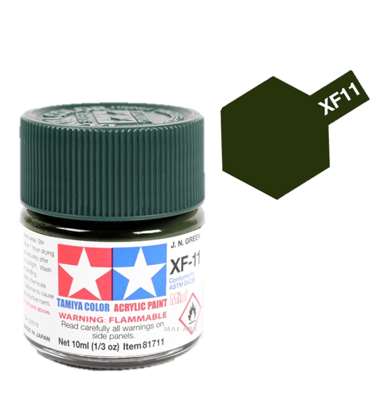 צבעים למודלים TAMIY COLOR ACRYLIC PAINT MINI J.N.GREEN XF11