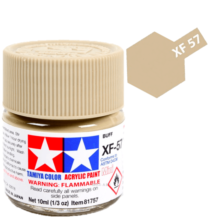 צבעים למודלים TAMIY COLOR ACRYLIC PAINT MINI BUFF XF57