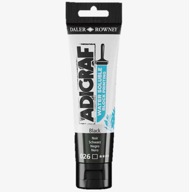 צבע להדפס DALER ROWNEY ADIGRAF WATER SOLUBLE BLOCK PRINTING BLACK 026