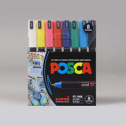 מארז 8 טושי פוסקה 1MR 0.7 ממ POSCA