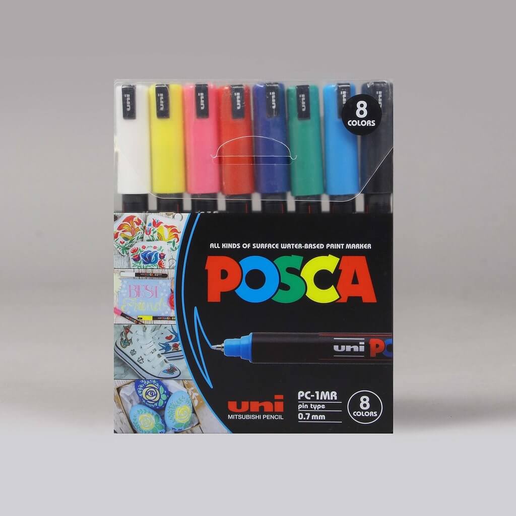 מארז 8 טושי פוסקה 1MR 0.7 ממ POSCA