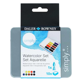 סט 10 צבעי מים דאלר ראוני SIMPLY DALER ROWNEY 