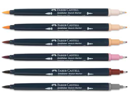 סט 6 טושים בסיס אלכוהול פורטרט FABER CASTELL goldfaber sketch portrait