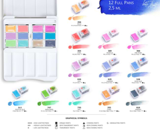  סט צבעי מים פסטל St Petersburg Watercolours PASTEL COLOURS 12st 