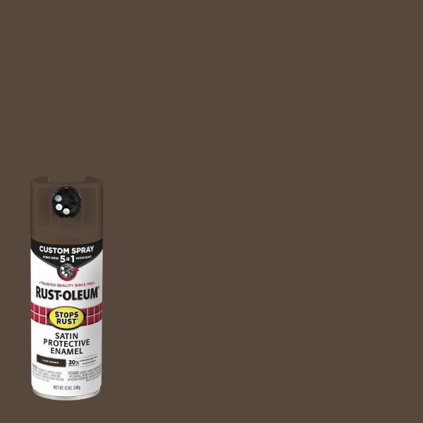 ספרי צבע סאטן COSTOM SPRAY 5 IN1 STOPS RUST DARK BROWN