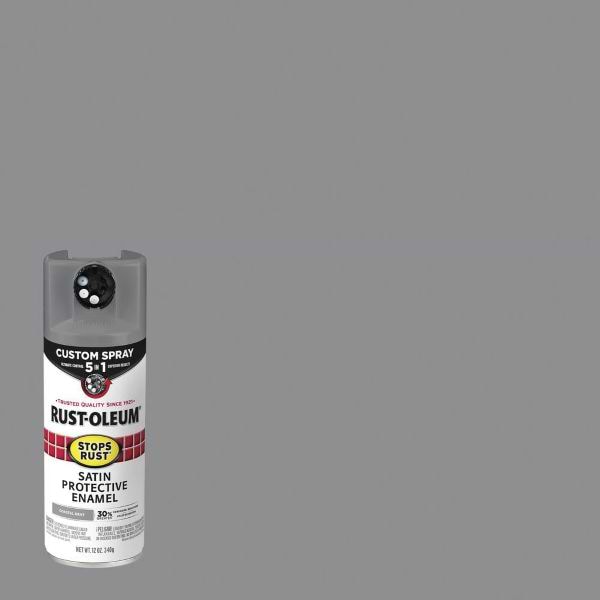 ספרי צבע סאטן COSTOM SPRAY 5 IN1 STOPS RUST COASTAL GRAY