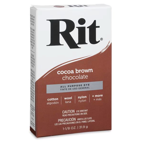 צבע לצביעת בדים טבעיים באבקה Rit  all purpose dye Cocoa Brown