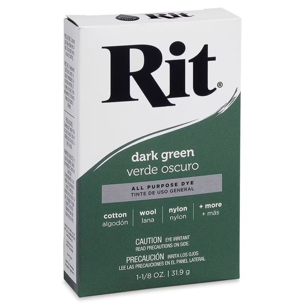 צבע לצביעת בדים טבעיים באבקה Rit  all purpose dye Dark Green