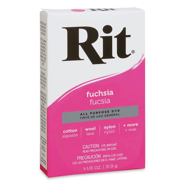צבע לצביעת בדים טבעיים באבקה Rit  all purpose dye Fuchsia
