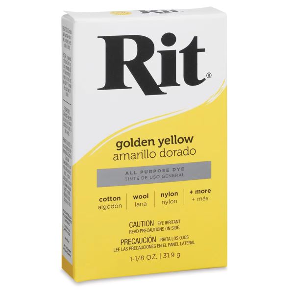 צבע לצביעת בדים טבעיים באבקה Rit  all purpose dye Golden Yellow