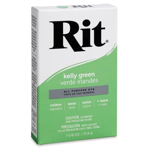 צבע לצביעת בדים טבעיים באבקה Rit  all purpose dye Kelly Green