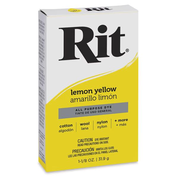 צבע לצביעת בדים טבעיים באבקה Rit  all purpose dye  Lemon Yellow