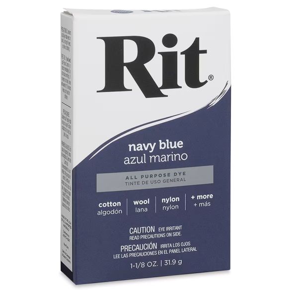 צבע לצביעת בדים טבעיים באבקה Rit  all purpose dye  Navy Blue