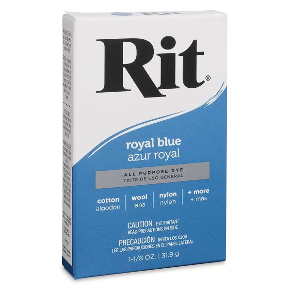 צבע לצביעת בדים טבעיים באבקה Rit  all purpose dye Royal Blue