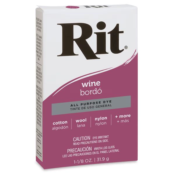 צבע לצביעת בדים טבעיים באבקה Rit  all purpose dye Wine