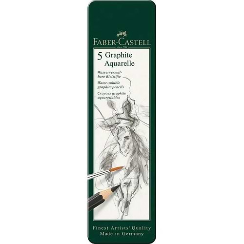 מארז רישום גרפיט אקוורל 5 פאבר קאסל FABER CASTELL GRAPHITE AQUARELLE