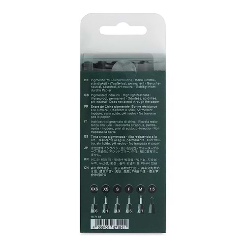 סט 6 טושים שחורים פאבר קסטל - PITT ARTIST PENS BLACK 