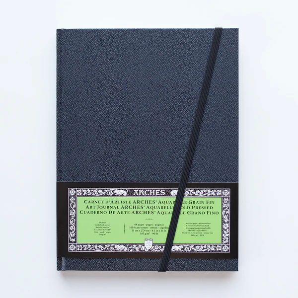 סקטש בוק ארש כבישה קרה 185גרם 21/27.9 ירוק ART JOURNAL ARCHES AQUARELLE COLD PRESSED