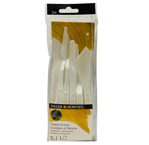 סט 5 שפכטלים מפלסטיק + קלמר DELER ROWNEY SIMPLY 002