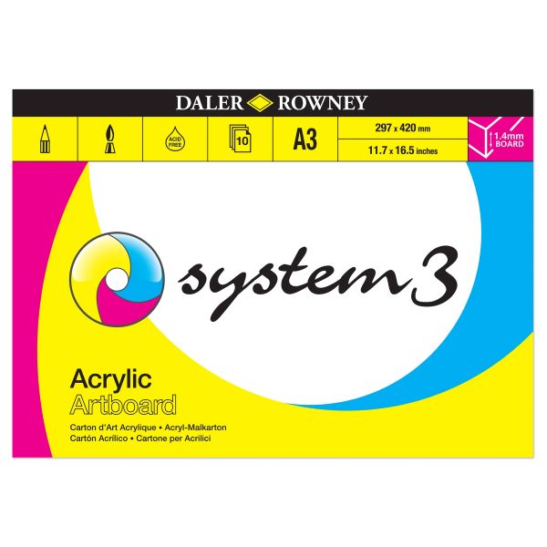 בלוק לצבעי אקריליק 29.7/42 SYSTEM3DALER ROWNEY