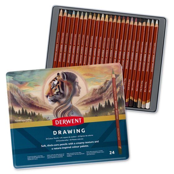 מארז 24 עפרונות ציור  DERWENT DRAWING