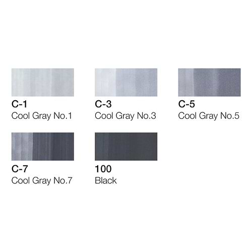 סט קופיק מרקר צ'או 5+1 COPIC CIAO COOL GREY TONES 