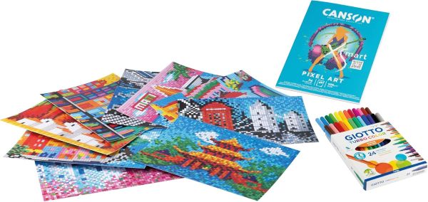 ערכת ציור בפיקסלים PIXEL ART MAXI POSTCARDS GIOTTO