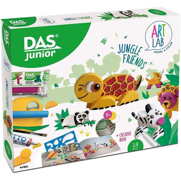ערכת פיסול בדאס ART LAB DAS JUNIOR JUNGLE FRIENDS