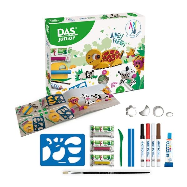 ערכת פיסול בדאס ART LAB DAS JUNIOR JUNGLE FRIENDS