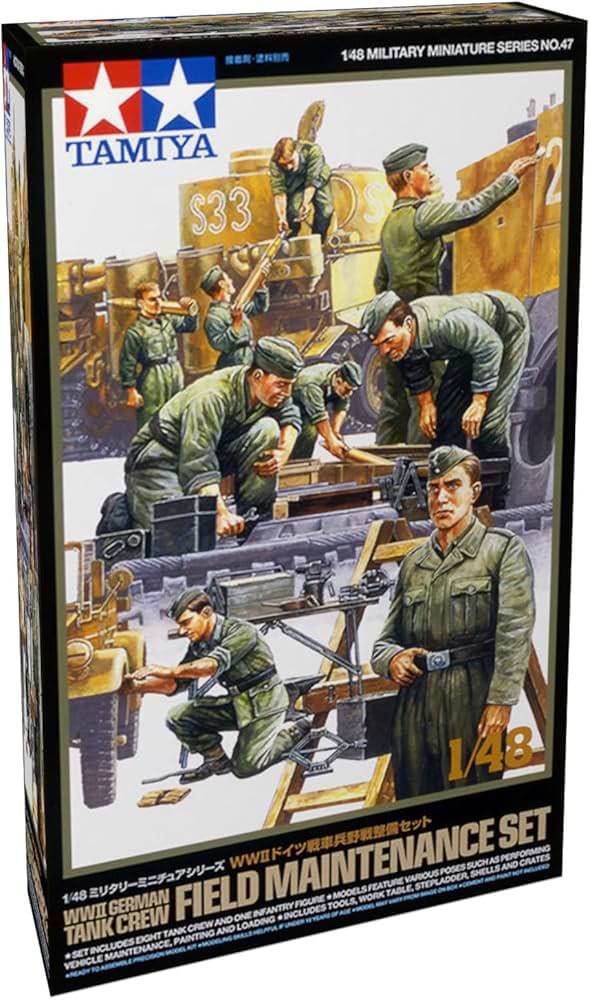 ערכת הרכבה חיילים WWII GERMAN TANK CREW FILED MAINTENANCE SET TAMIYA 