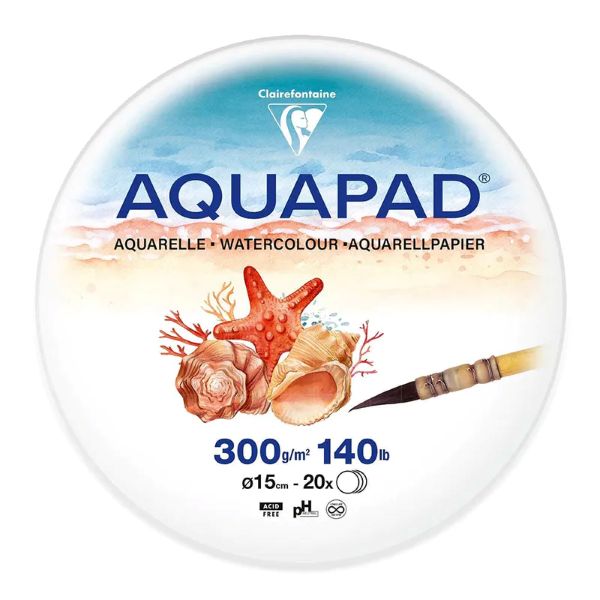 בלוק לצבעי מים עגול AQUAPAD WATERCOLOUR 300gr CLAIREFONTAINE