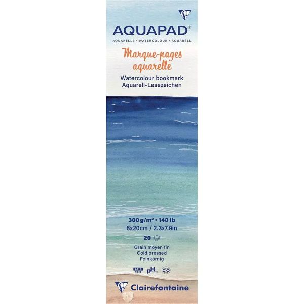 בלוק לצבעי מים מאורך AQUAPAD WATERCOLOUR BOOKMARK 300gr CLAIREFONTAINE