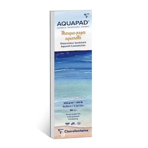 בלוק לצבעי מים מאורך AQUAPAD WATERCOLOUR BOOKMARK 300gr CLAIREFONTAINE