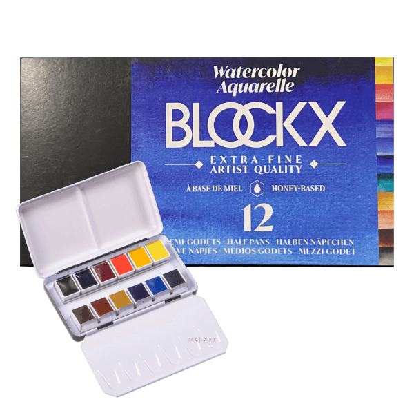 סט 12 צבעי מים בלוקס WATERCOLOR BLOCKX ARTIST