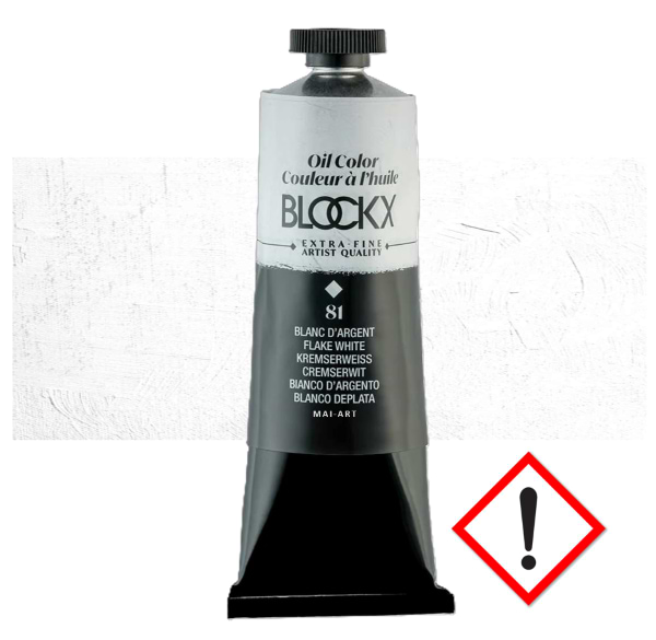 צבע שמן בלוקס 35מ"ל לבן עופרת 81 BLOCKX FLAKE WHITE 