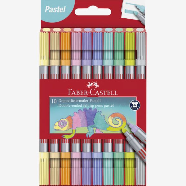מארז 10 טושים פסטל דו צדדיים FABER CASTELL PASTEL