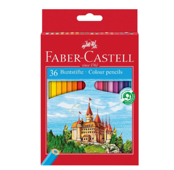מארז 36 עפרונות צבעוניים פאבר קאסטל FABER CASTELL COLOUR PENCILS