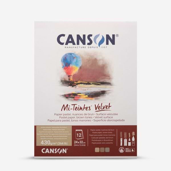 בלוק רישום לפחם ופסטל MI-TEINTES VELVET CANSON גוונים חומים