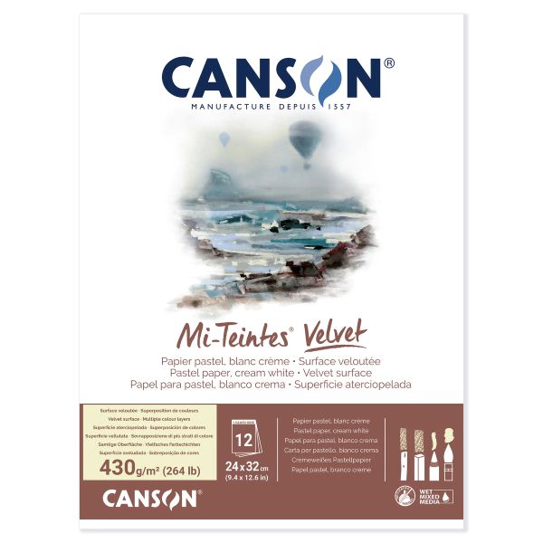 בלוק רישום לפחם ופסטל MI-TEINTES VELVET CANSON קרם 