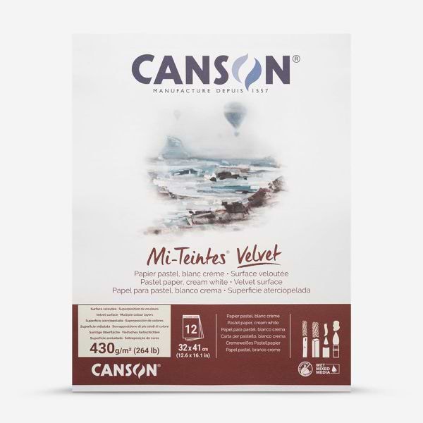 בלוק רישום לפחם ופסטל 32/41 MI-TEINTES VELVET CANSON קרם 