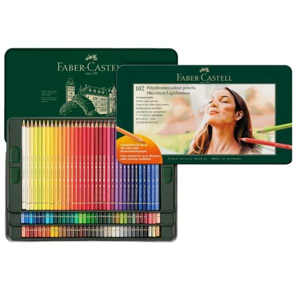 סט 102 עפרונות פוליכרומס פאבר קסטל FABER CASTELL POLYCHROMOS MAXIMUM LIGHTFASTNESS