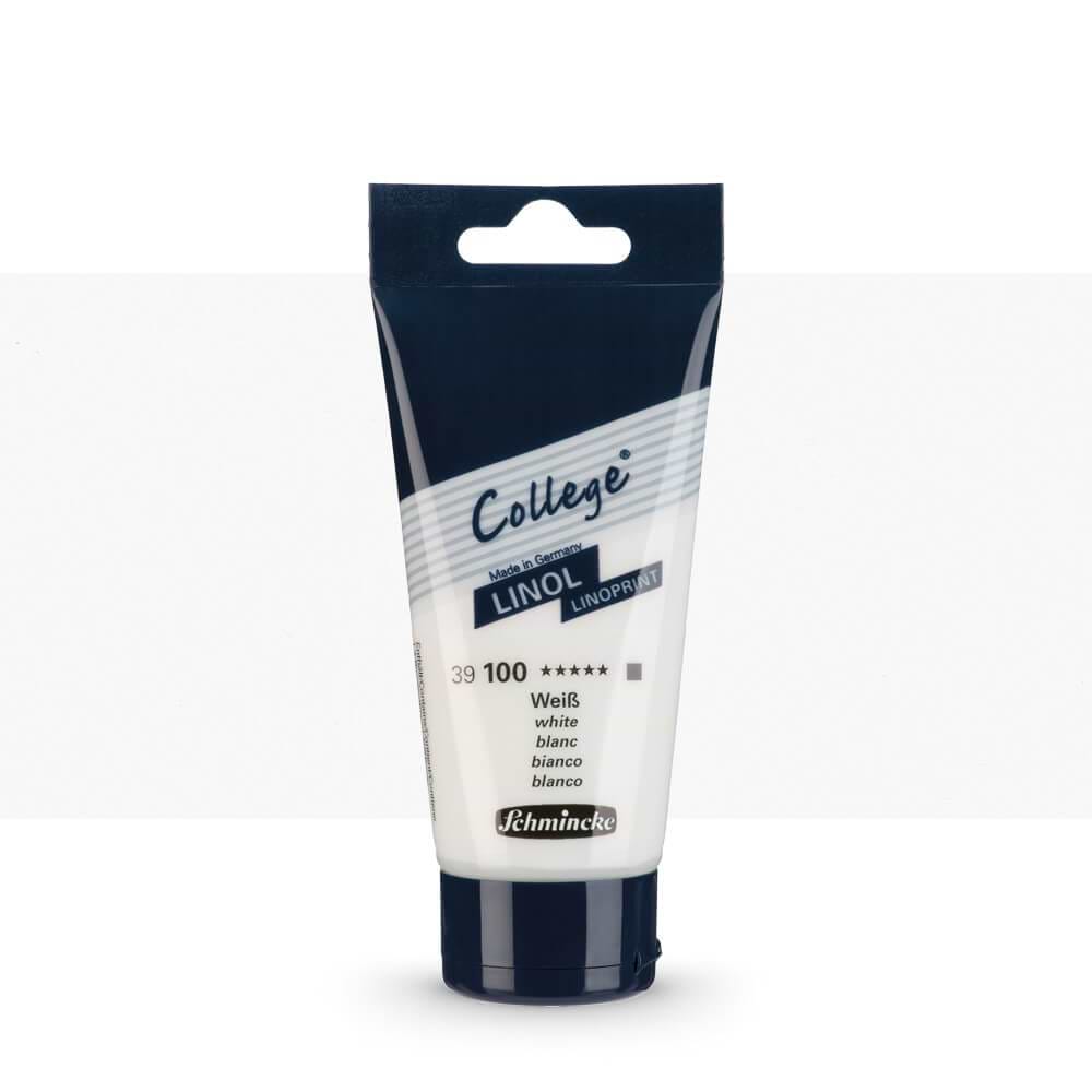 צבע להדפס COLLEGE LIONALPRINT WHITE 75ML SCHMINCKE