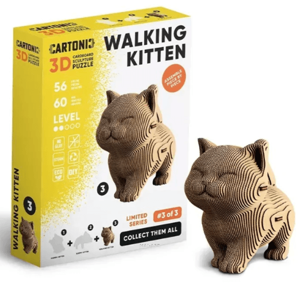 ערכת הרכבה תלת מימד חתול הולך  3D PUZZLE WALKING KITTEN 