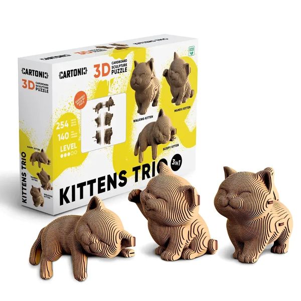 ערכת הרכבה תלת מימד חתלתולים 3D PUZZLE KITTENS TRIO 