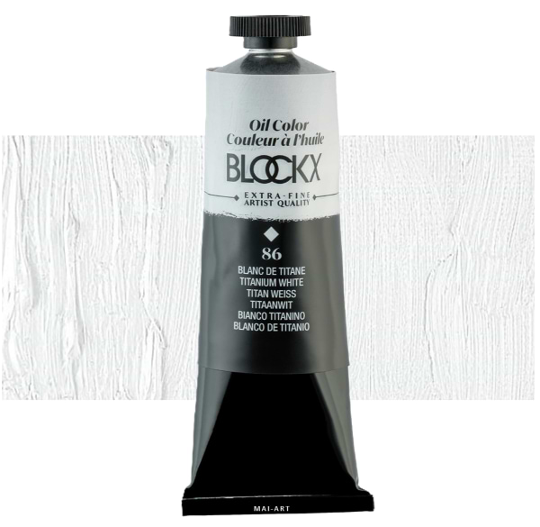 צבע שמן בלוקס 60מ"ל לבן טיטאניום BLOCKX  Titanium White 86 