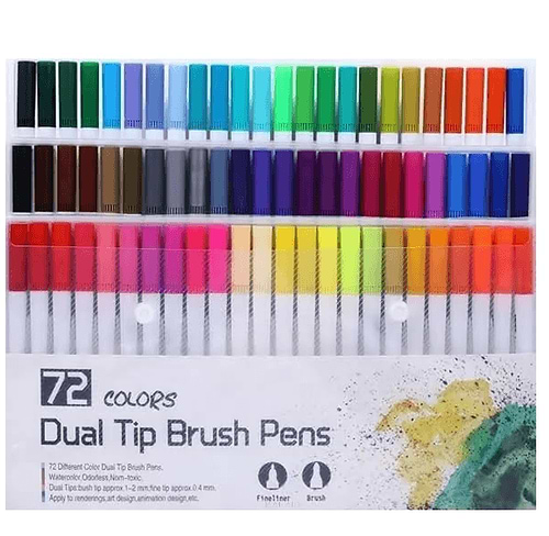 מארז 72 טושים דו צדדיים DUAL TIP BRUSH PENS 