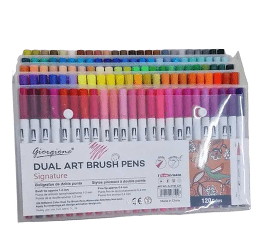 מארז 120 טושים דו צדדיים DUAL TIP BRUSH PENS SIGNATURE