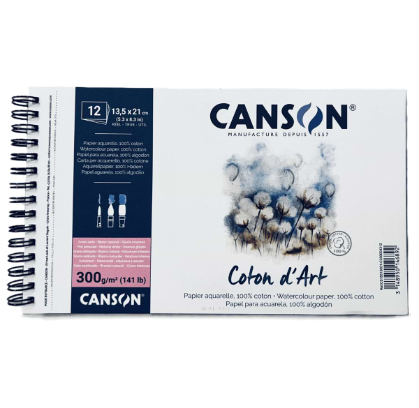 בלוק אקוורל גרעון סאטן ורוד Hot CANSON Coton d